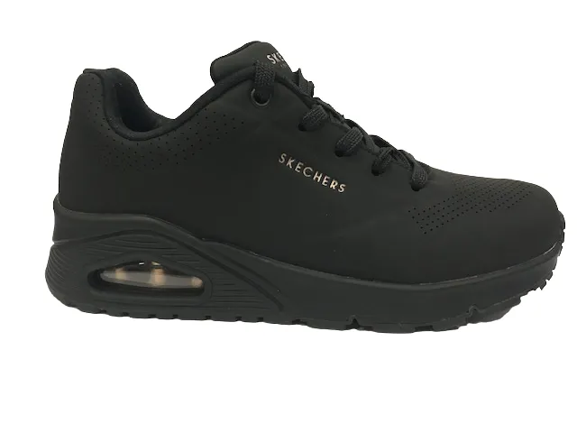 Skechers scarpa sneakers da donna Uno Stand On Air 73690BBK nero Responsive Bounce Tech
