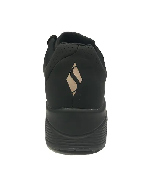 Skechers scarpa sneakers da donna Uno Stand On Air 73690BBK nero rubber marathon - event running shoes