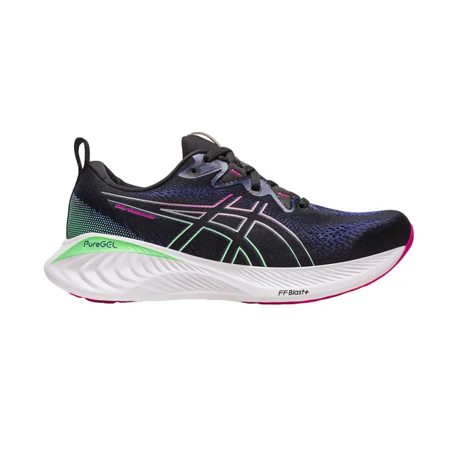 youth athletic footwear Asics Scarpa da corsa da donna Gel Cumulus 25 1012B441-001 black-pink rave