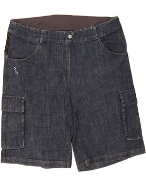 Abrasion Resistant Material High-End Quality VINTAGE Womens Cargo Denim Shorts EU 42 Large W38  Blue Cotton