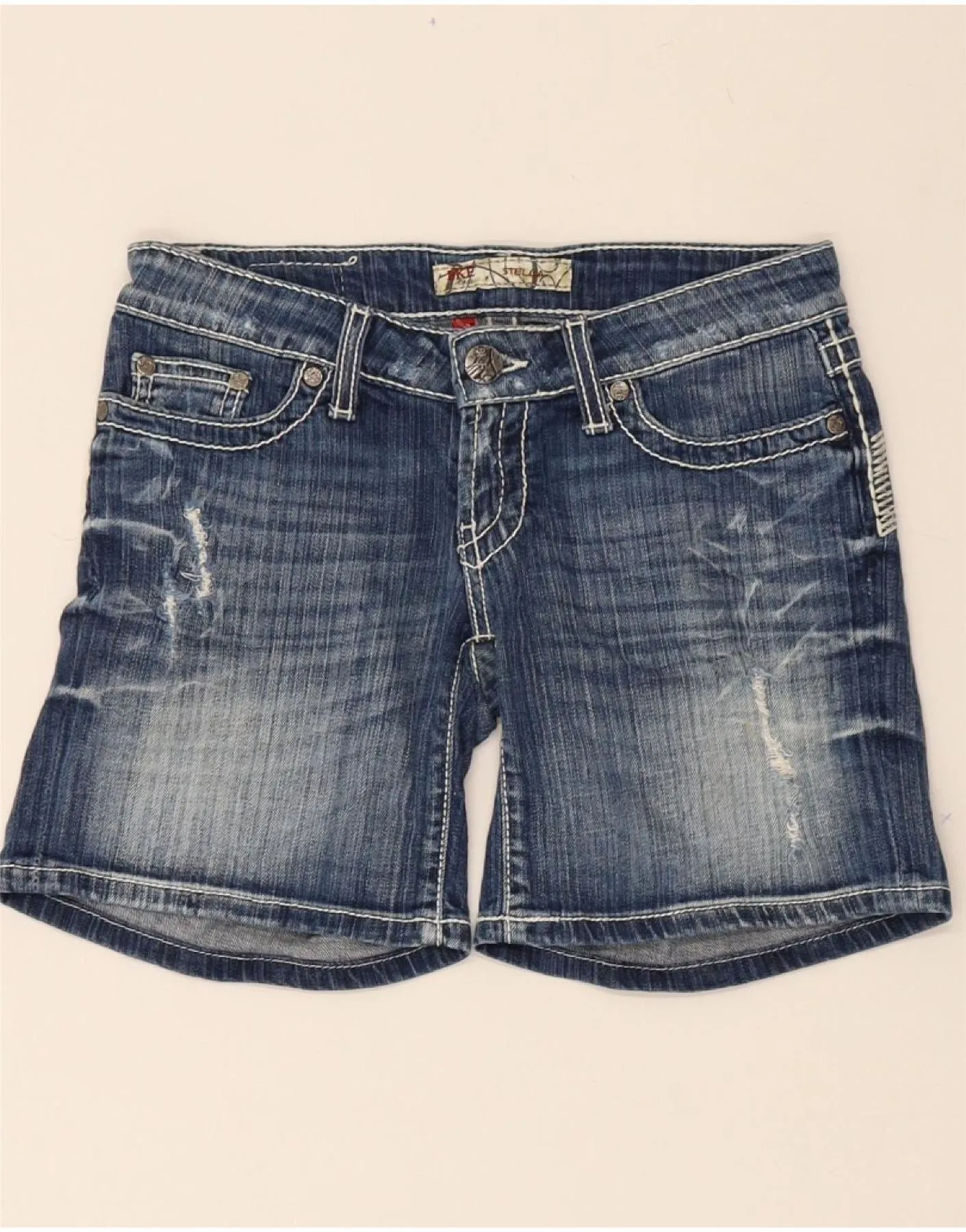 BKE Womens Denim Shorts W25 XS Blue Cotton Sandals Non Cling Material