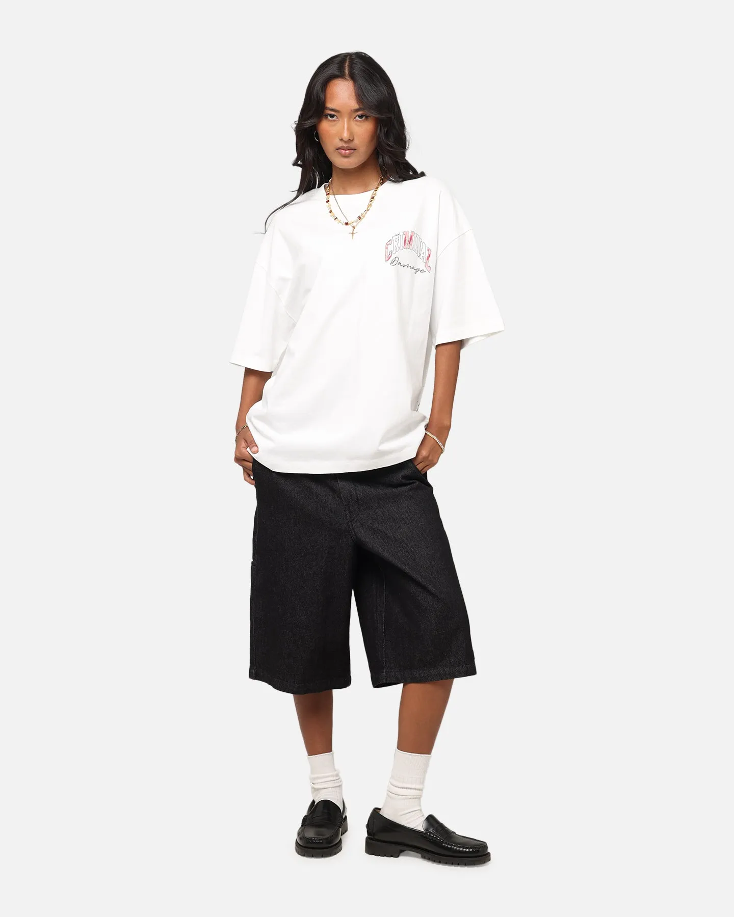 Criminal Damage Diamond Ring T-Shirt Off White Skin Friendly Blends Ultra Soft Texture