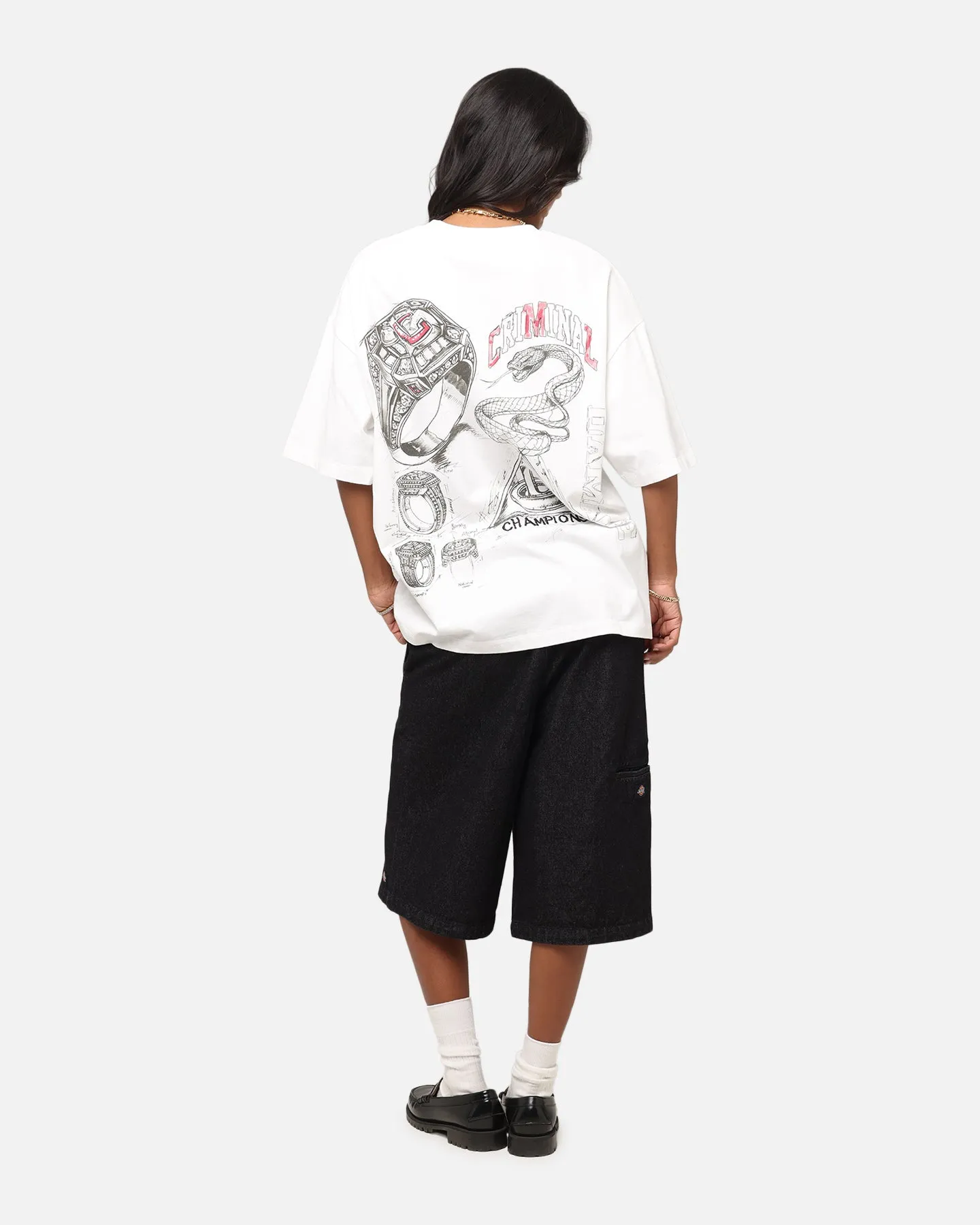 Criminal Damage Diamond Ring T-Shirt Off White Layered Sleeve LayeringFriendly