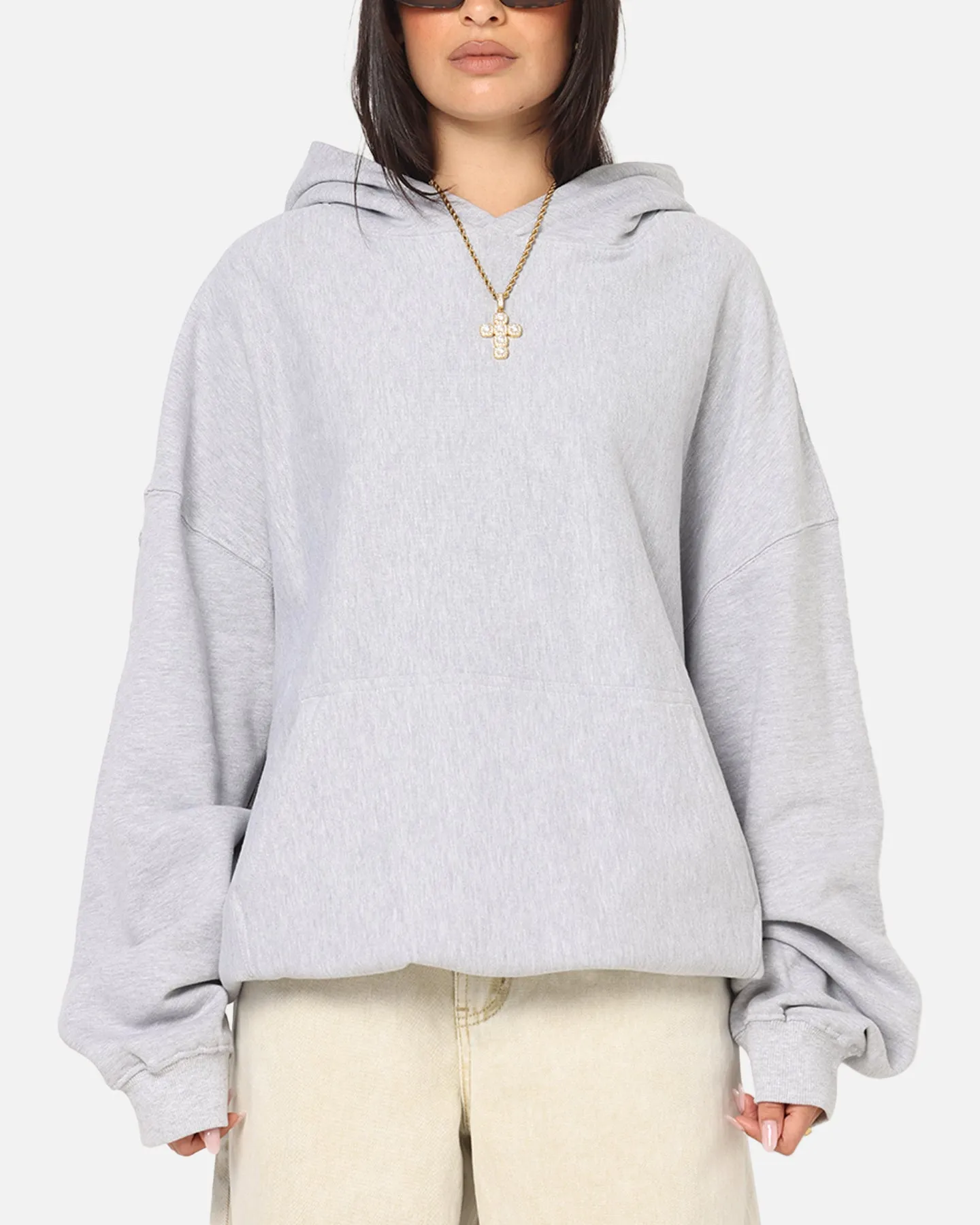 Culture Kings Oversized Hoodie Light Marle Fur like