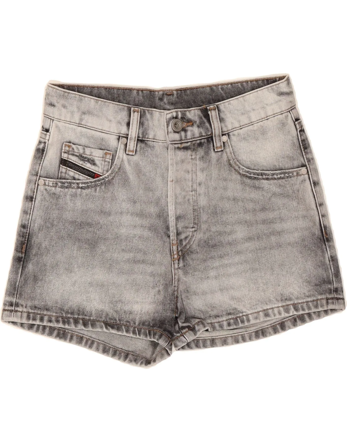 NonSlipGrip Comfortable Wear DIESEL Womens Denim Shorts W23 XS Grey Cotton