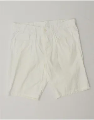 BENETTON Womens Casual Shorts IT 44 Medium W32  White Cotton Active Wear Shorts Simple Flex