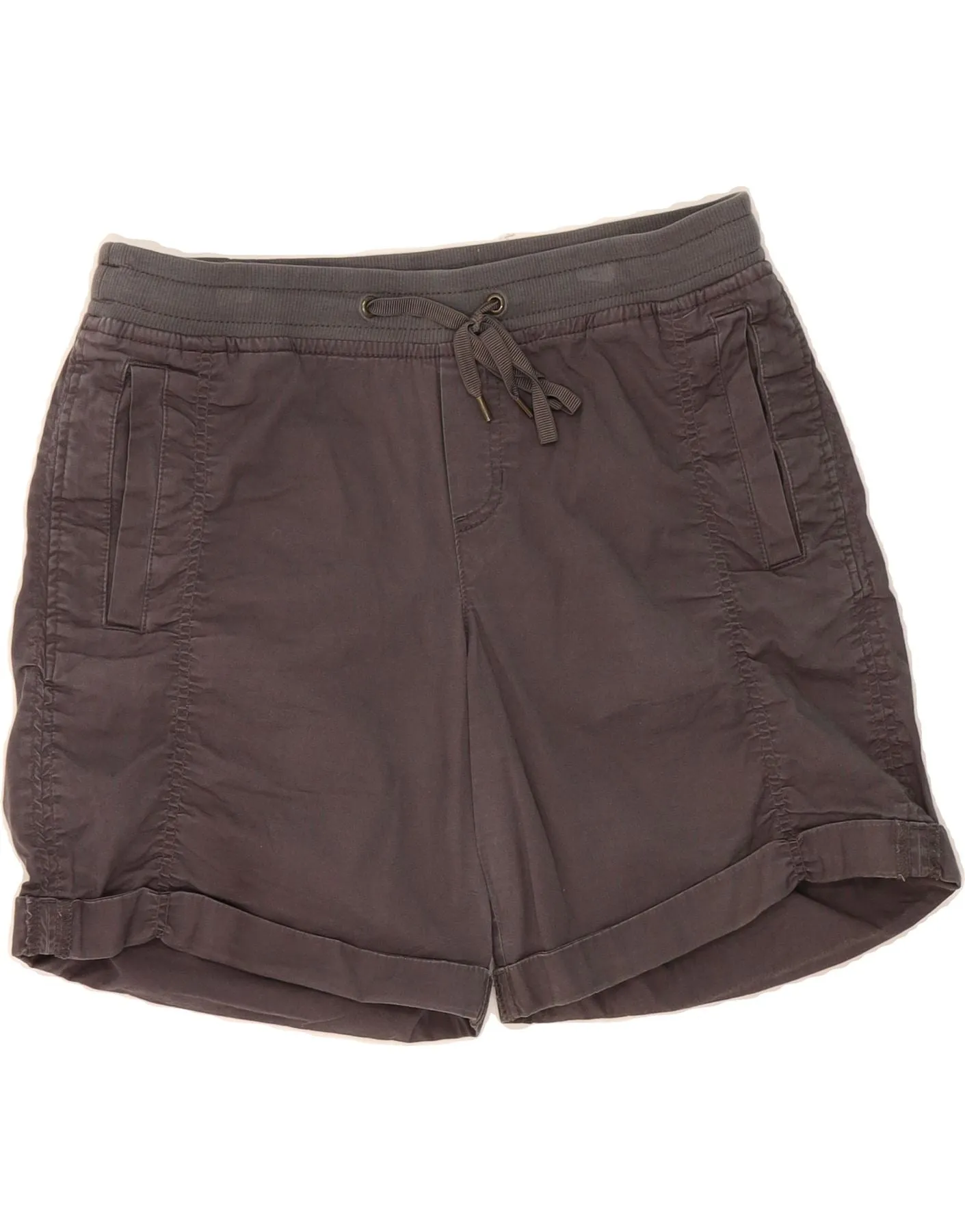 EDDIE BAUER Womens Casual Shorts US 8 Medium W30 Grey Cotton Anti Pilling Fabric