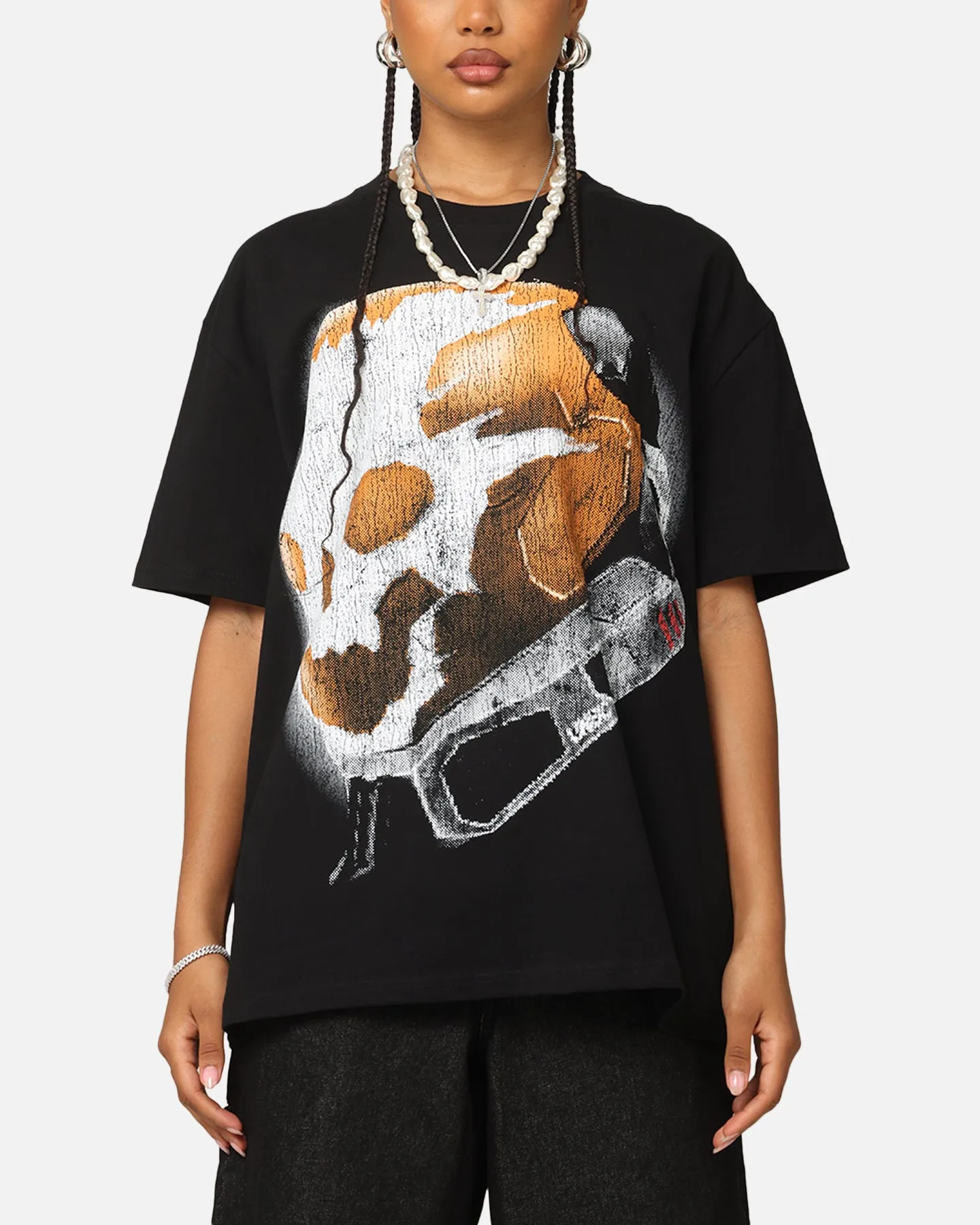 Subtle Details Micro Perforated Fabric Goat Crew X Halo Halo Reach Emile Big Head Heavyweight T-Shirt Black
