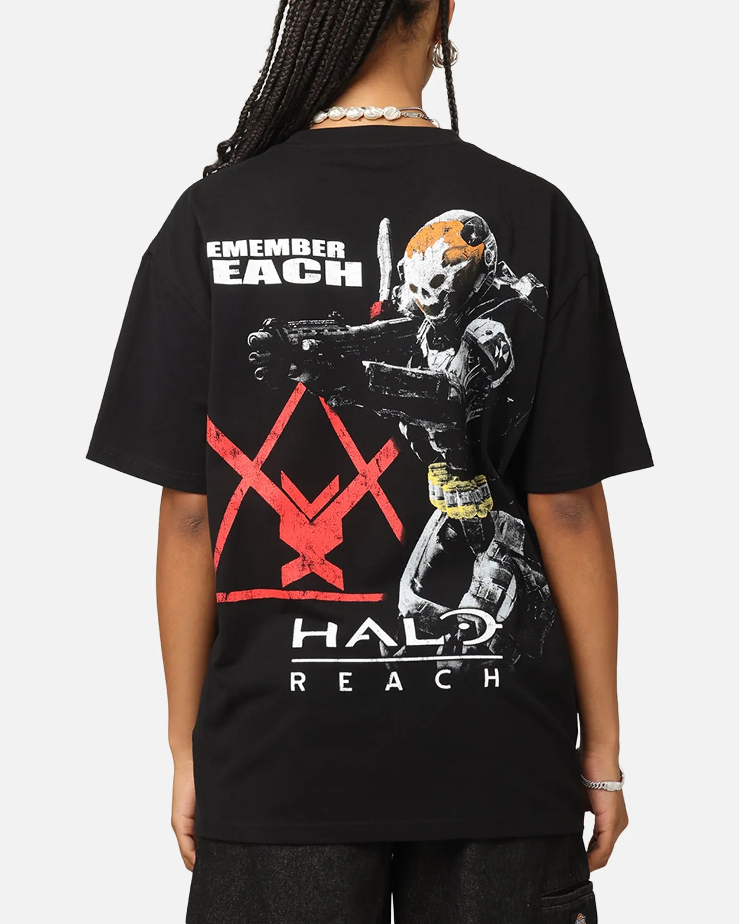 Goat Crew X Halo Halo Reach Emile Big Head Heavyweight T-Shirt Black Versatile Top Stone Wash Process