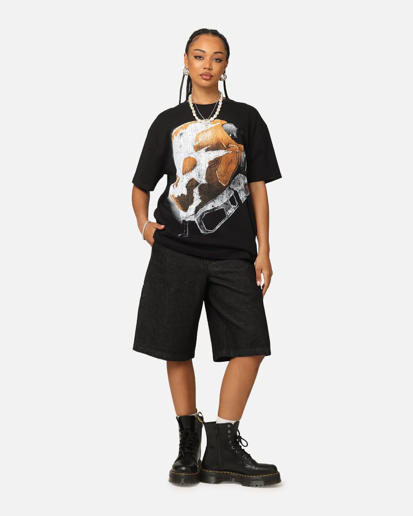 kids' Goat Crew X Halo Halo Reach Emile Big Head Heavyweight T-Shirt Black