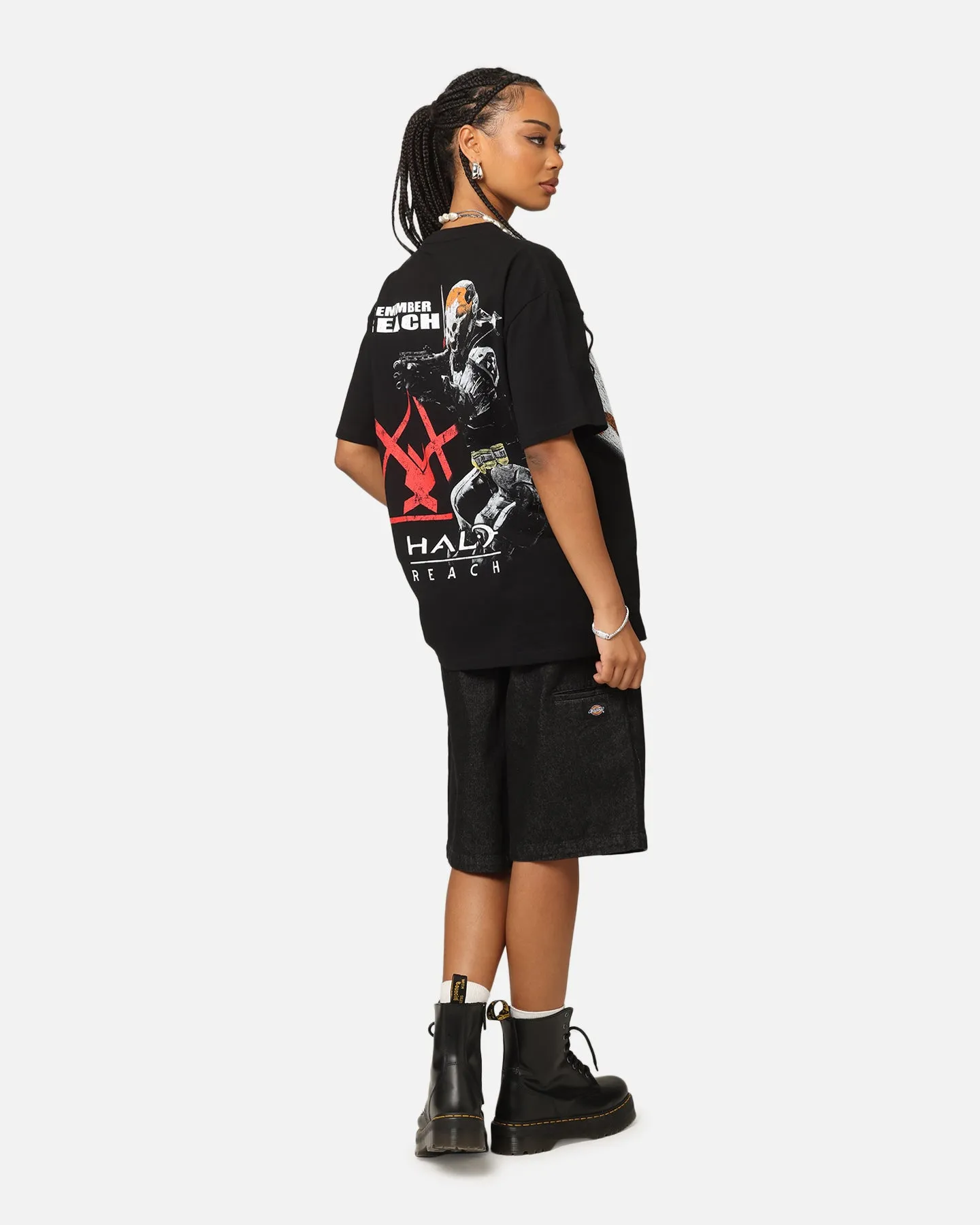 EasyCareFinish Relaxed Comfort Wear Goat Crew X Halo Halo Reach Emile Big Head Heavyweight T-Shirt Black