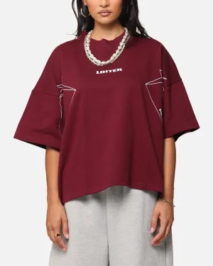 Loiter Dark Performance T-Shirt Burgandy Relax Outfit