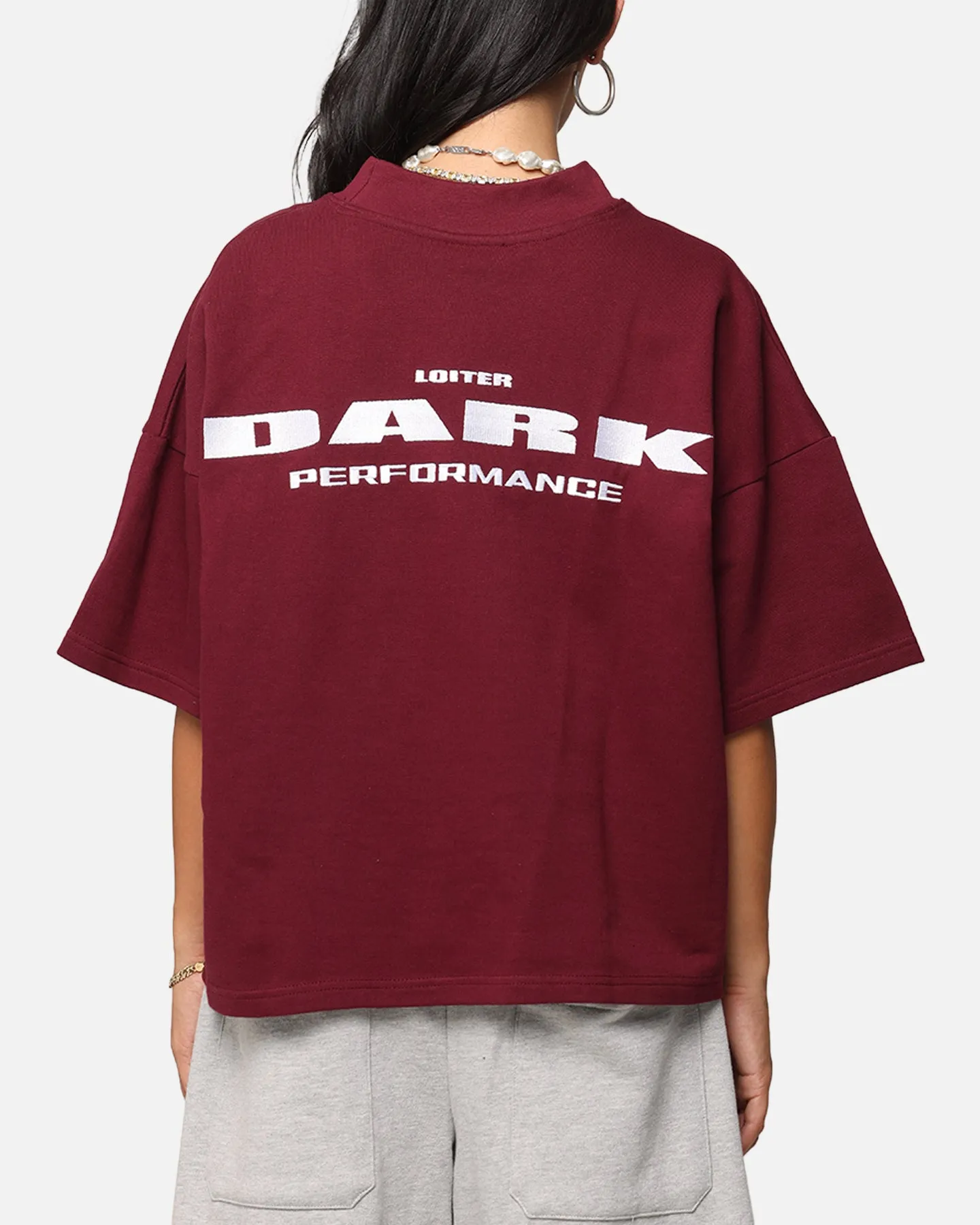 Loiter Dark Performance T-Shirt Burgandy Outdoor Trend Look Everyday Essential