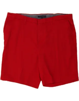Floral Print TOMMY HILFIGER Womens Chino Shorts US 22 3XL W44  Red Cotton