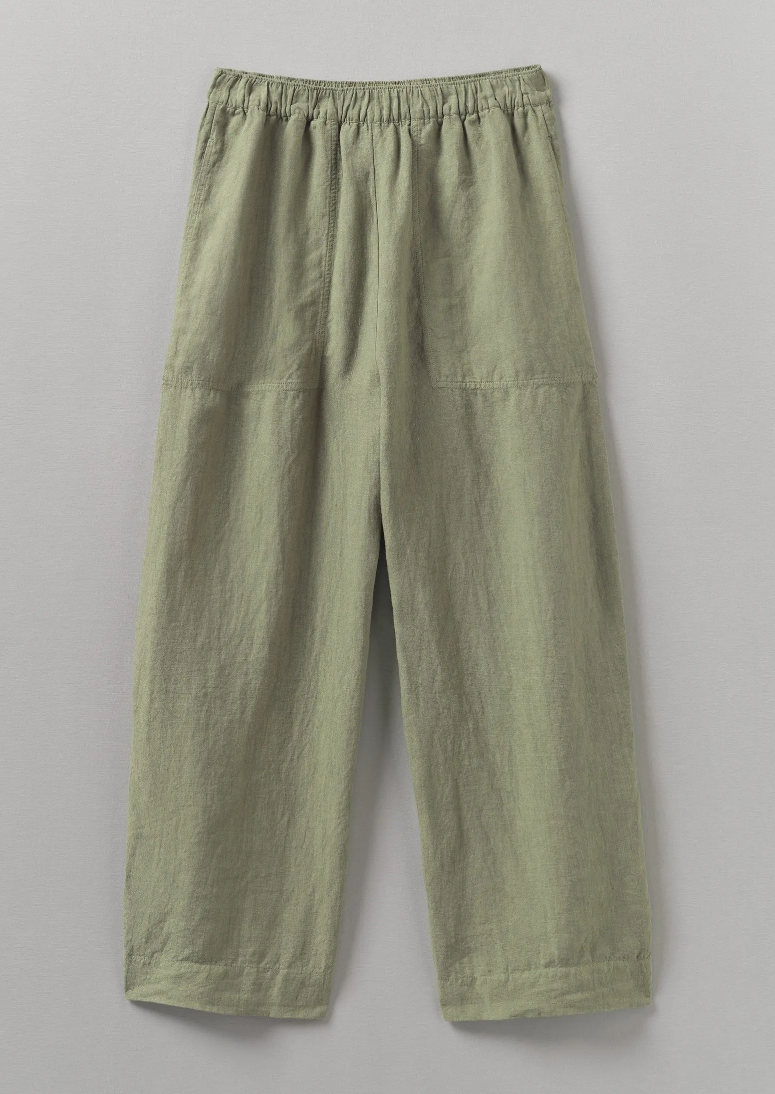 Flexible Motion Garment Dyed Linen Barrel Leg Pants | Salvia