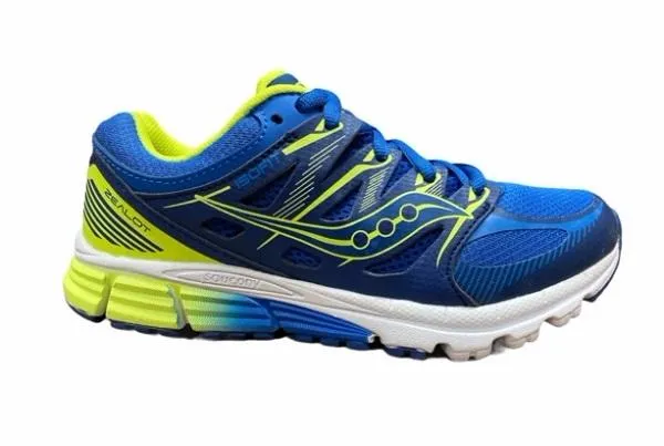 Saucony scarpa da corsa da ragazzo Zealot Blue/Citron SY54395 Leather Upper