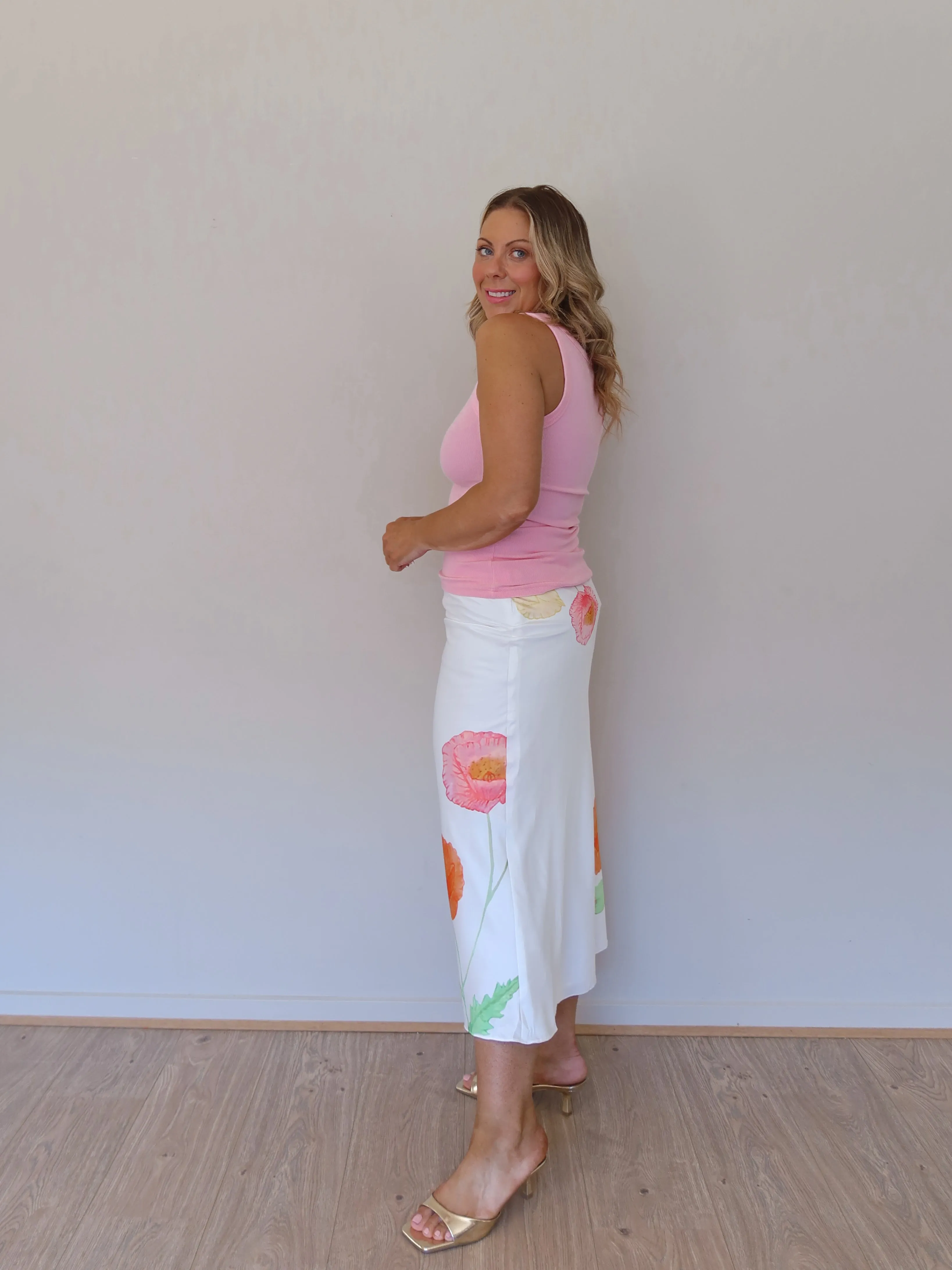 Charlee Tank - Pink Strategic Perforations