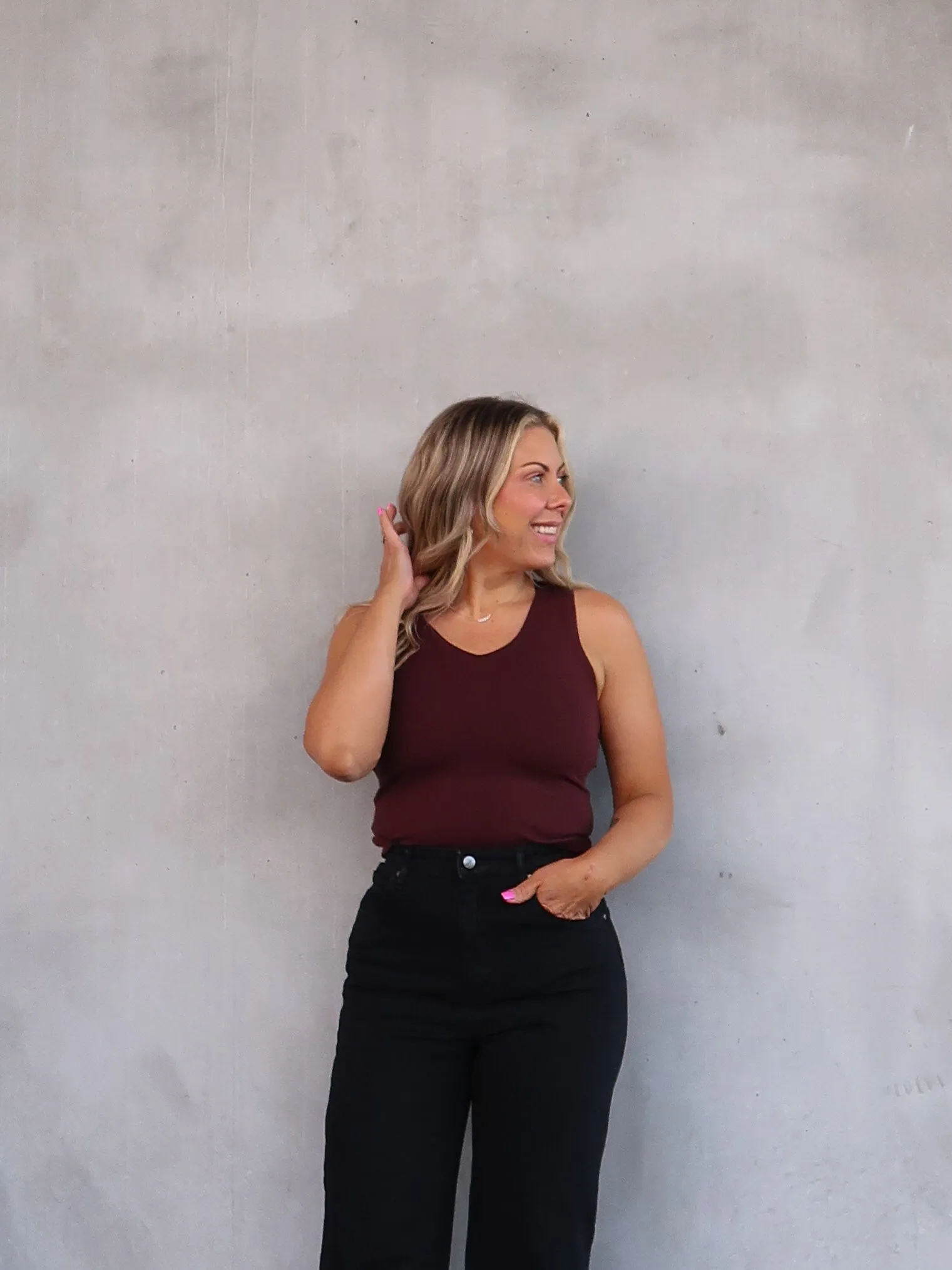 Crew - friendly operators Janice Knit Tank - Brown