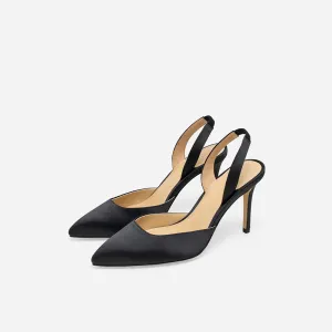 Hebe Satin Slingback Pumps Embellished Wedding Shoes