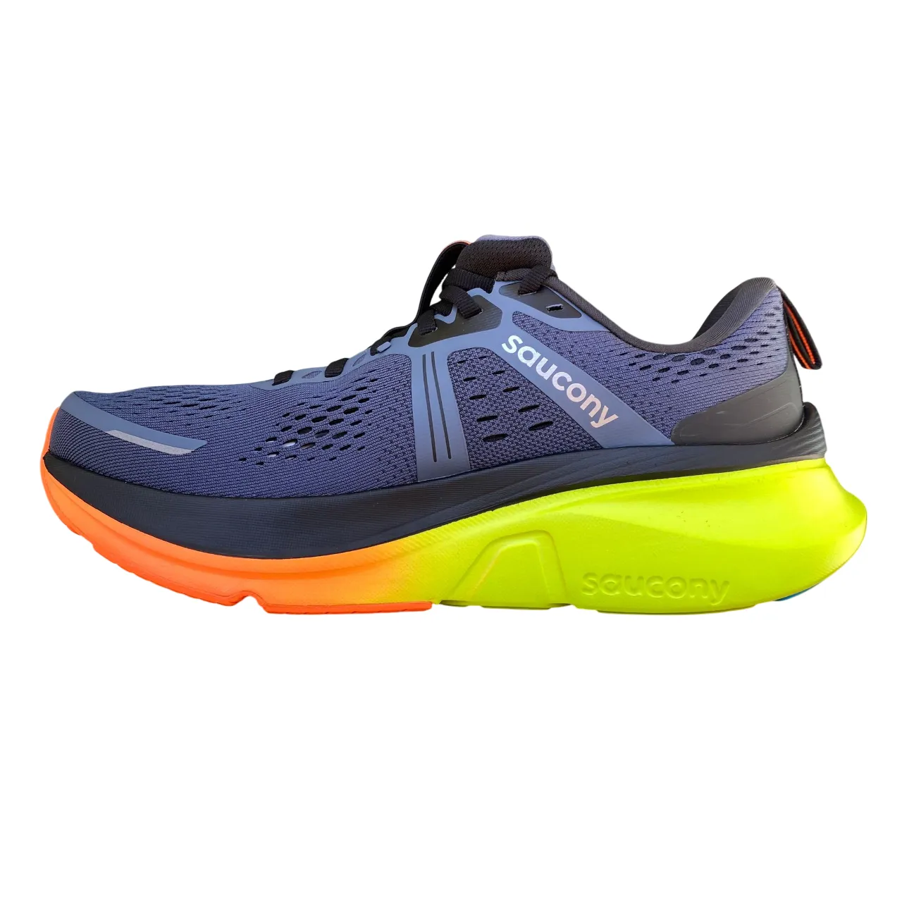 mud running footwear Hexagonal Traction Nodes Saucony Guide 18 S20998-99 Scarpe Running Uomo Blu