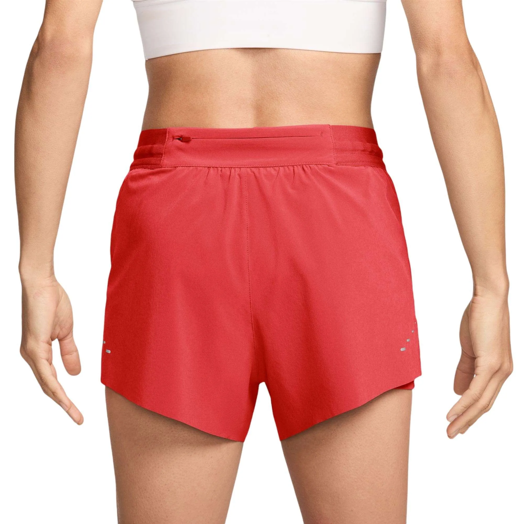 Nike Swift Womens Dri-Fit Mid-Rise 2-In-1 Running Shorts Bonded Seam Technology odor - absorbing