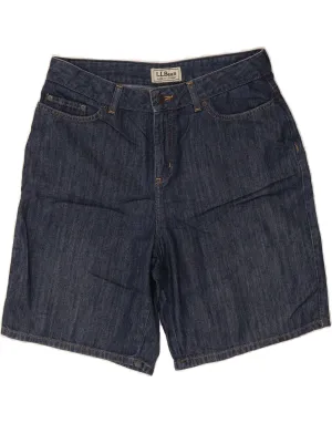 L.L.BEAN Womens Classic Fit Denim Shorts US 12 Large W34 Blue Cotton Lightweight Flex