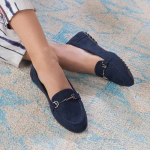 The Angelus Blue Women's Dress Loafers Tresmode Toe Sure Ankle Strap
