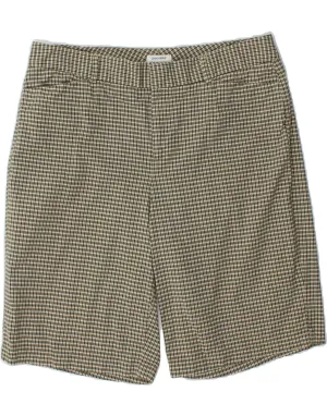 DOCKERS Womens Bermuda Shorts US 14 XL W34  Green Check Cotton Anti Cling Technology