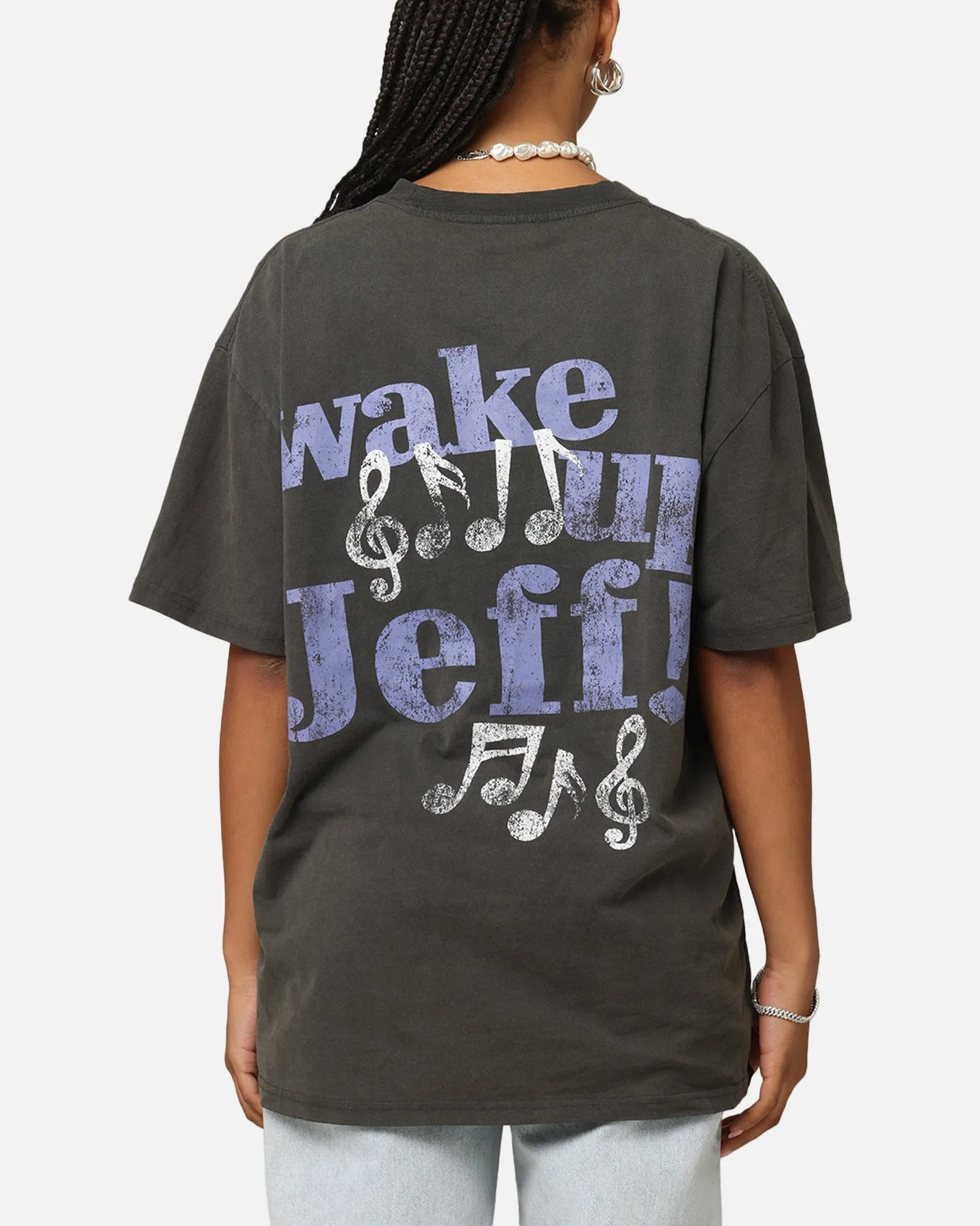Goat Crew X The Wiggles Wake Up Jeff Heavy T-Shirt Black Wash Flexible Cuff Design