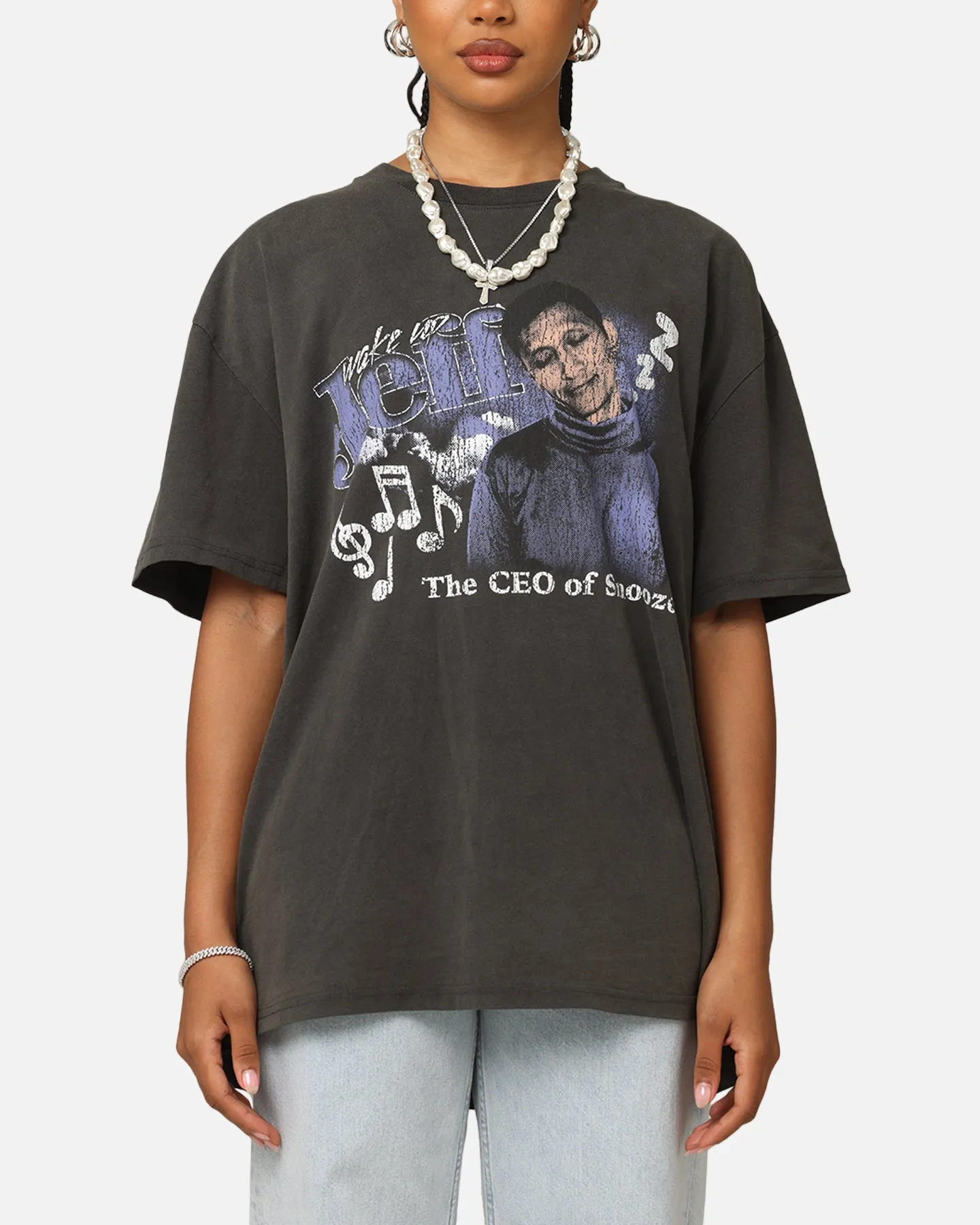 Perfect for Workouts Goat Crew X The Wiggles Wake Up Jeff Heavy T-Shirt Black Wash