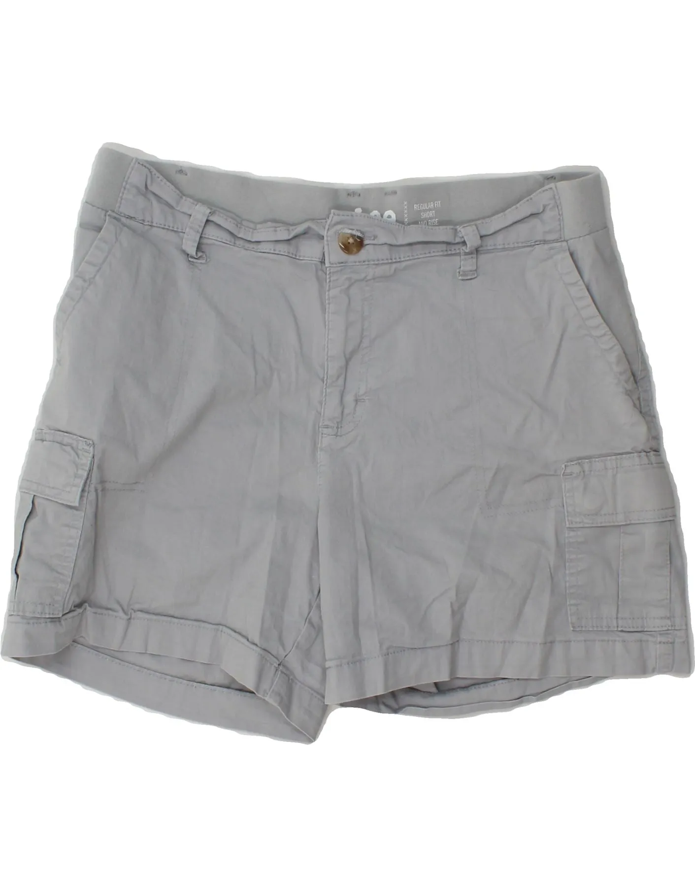 LEE Womens Mid Rise Regular Fit Cargo Shorts US 12 Large W32  Grey Cotton Day Comfort Relaxed Motion