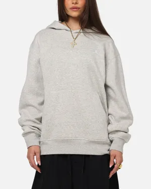 Jordan Brooklyn Fleece Pullover Hoodie Grey Heather/White Ribbed Hem