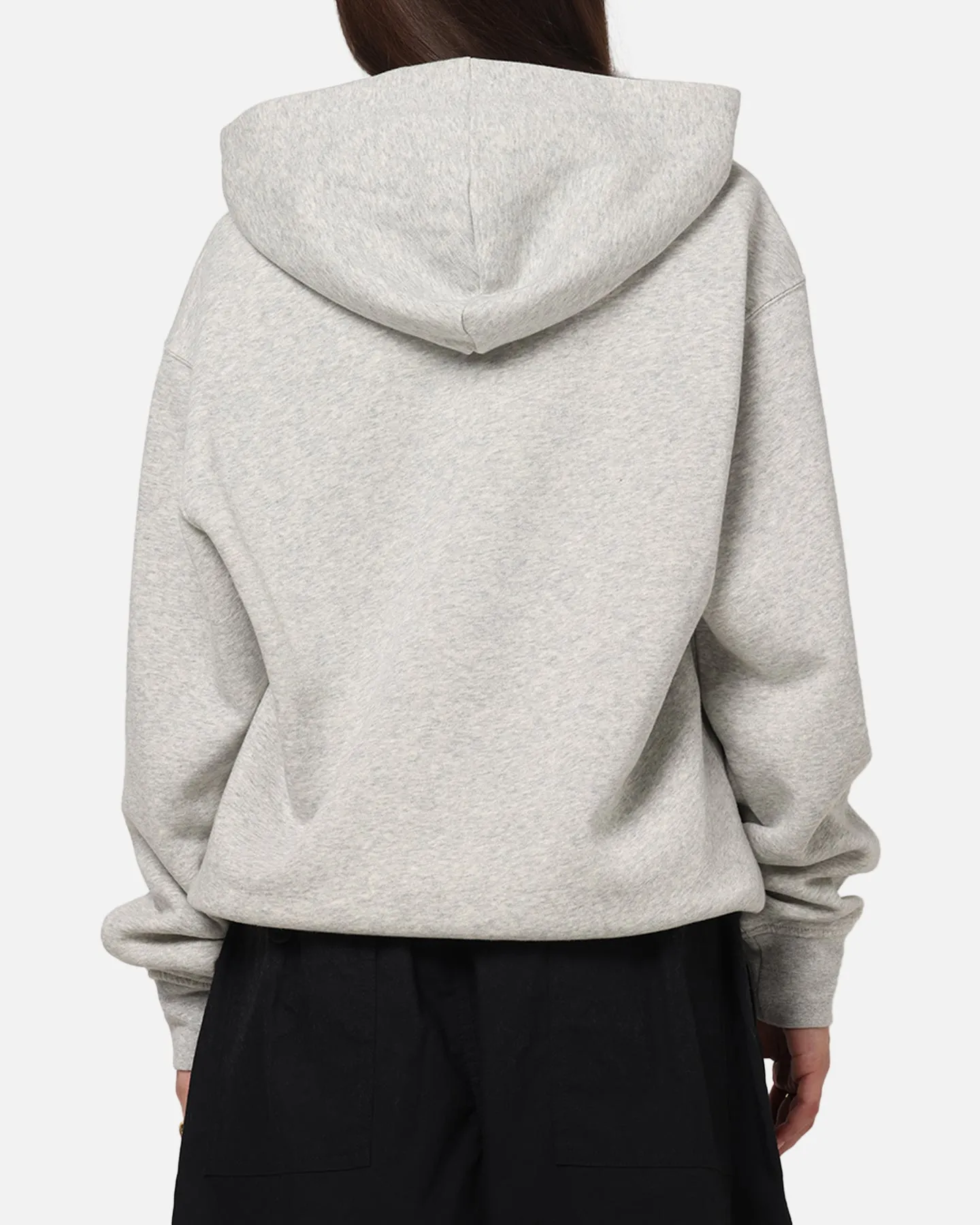 Jordan Brooklyn Fleece Pullover Hoodie Grey Heather/White hiking clothes Leisure Apparel