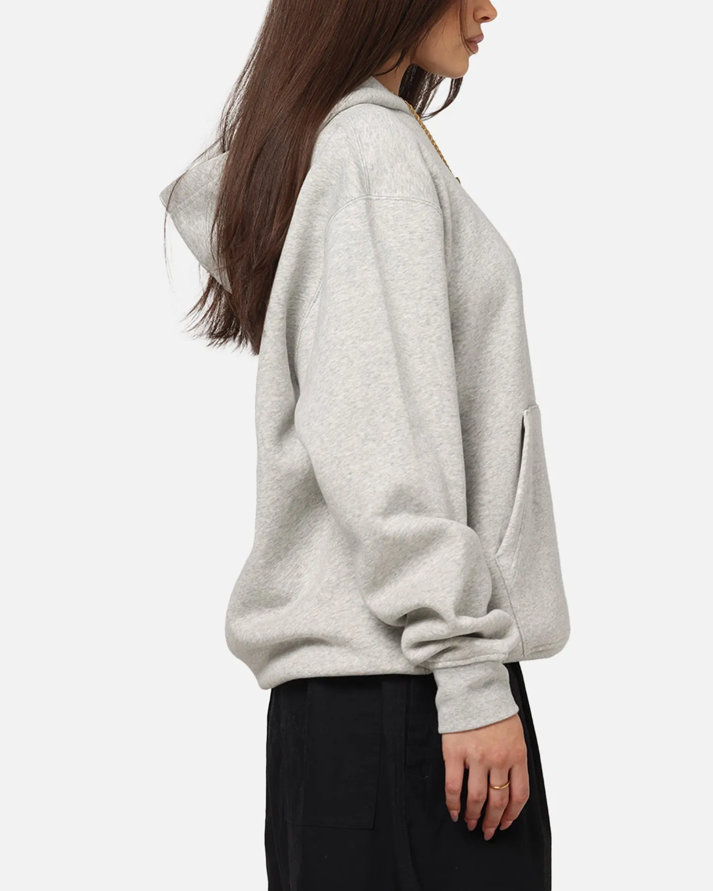 Jordan Brooklyn Fleece Pullover Hoodie Grey Heather/White Versatile Clothing forest hike
