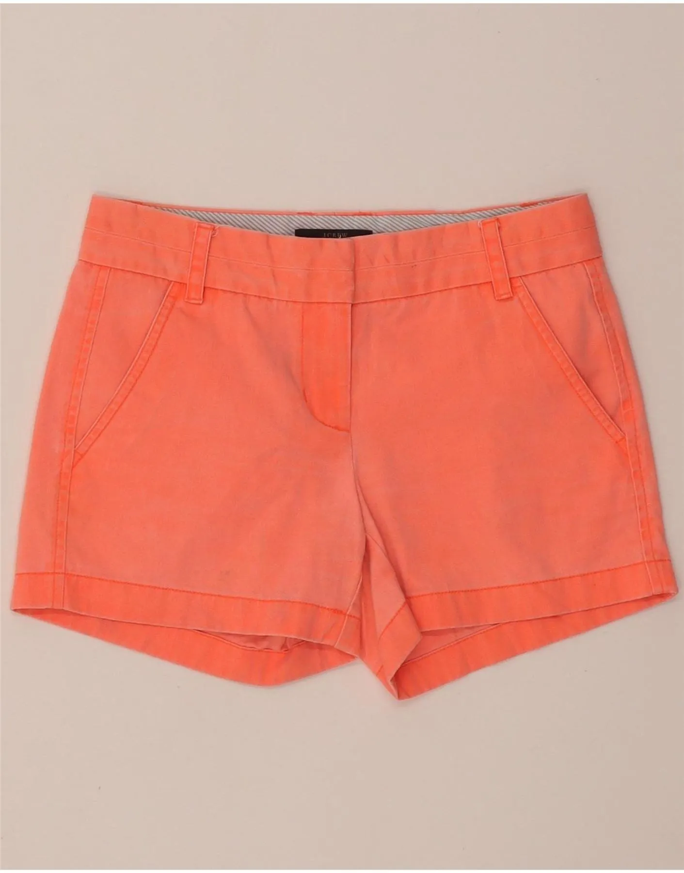 regular size J. CREW Womens Chino Shorts US 00 2XS W28 Orange Cotton