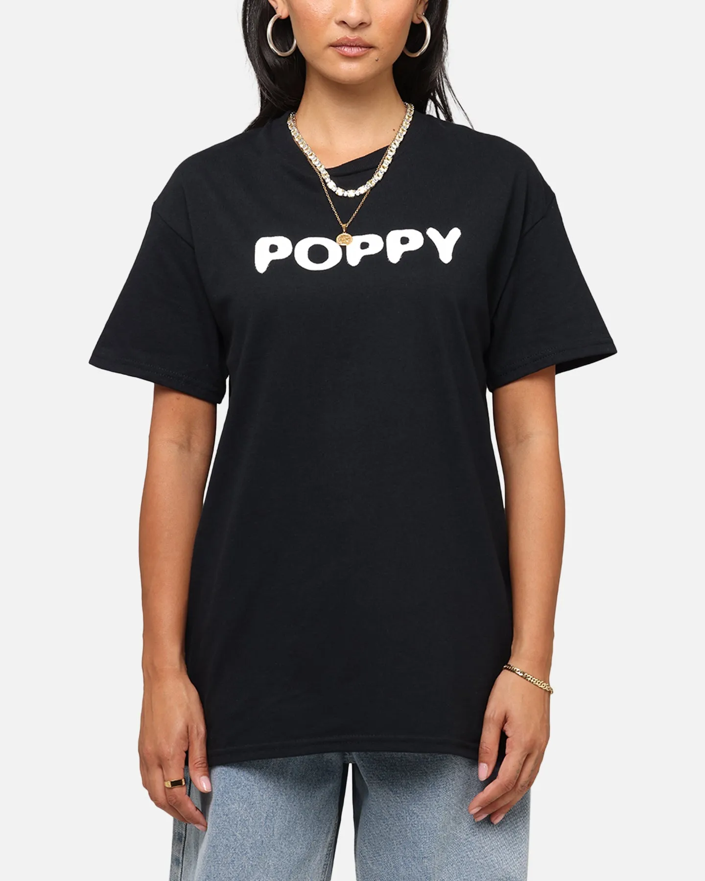 Poppy Negative Spaces T-Shirt Black Smooth Look Vegan