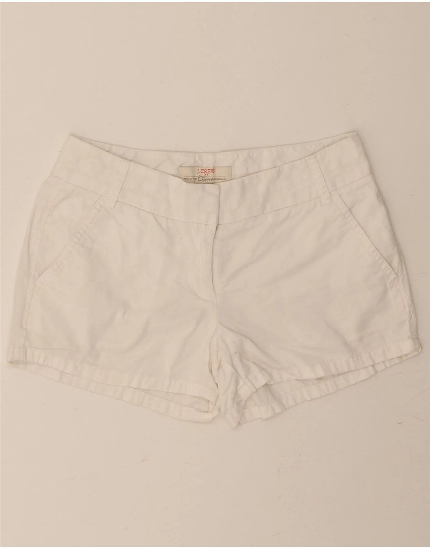 J. CREW Womens Broken In Chino Shorts US 0 XS W28  White Cotton Quick Drying