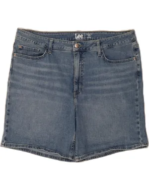 LEE Womens Mid Rise Regular Fit Mid Rise Denim Shorts US 18 XL W36  Blue Functional Waist