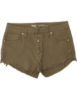 MOSSIMO Womens High Waist Denim Shorts US 18 2XL W38 Khaki Cotton Belt loops