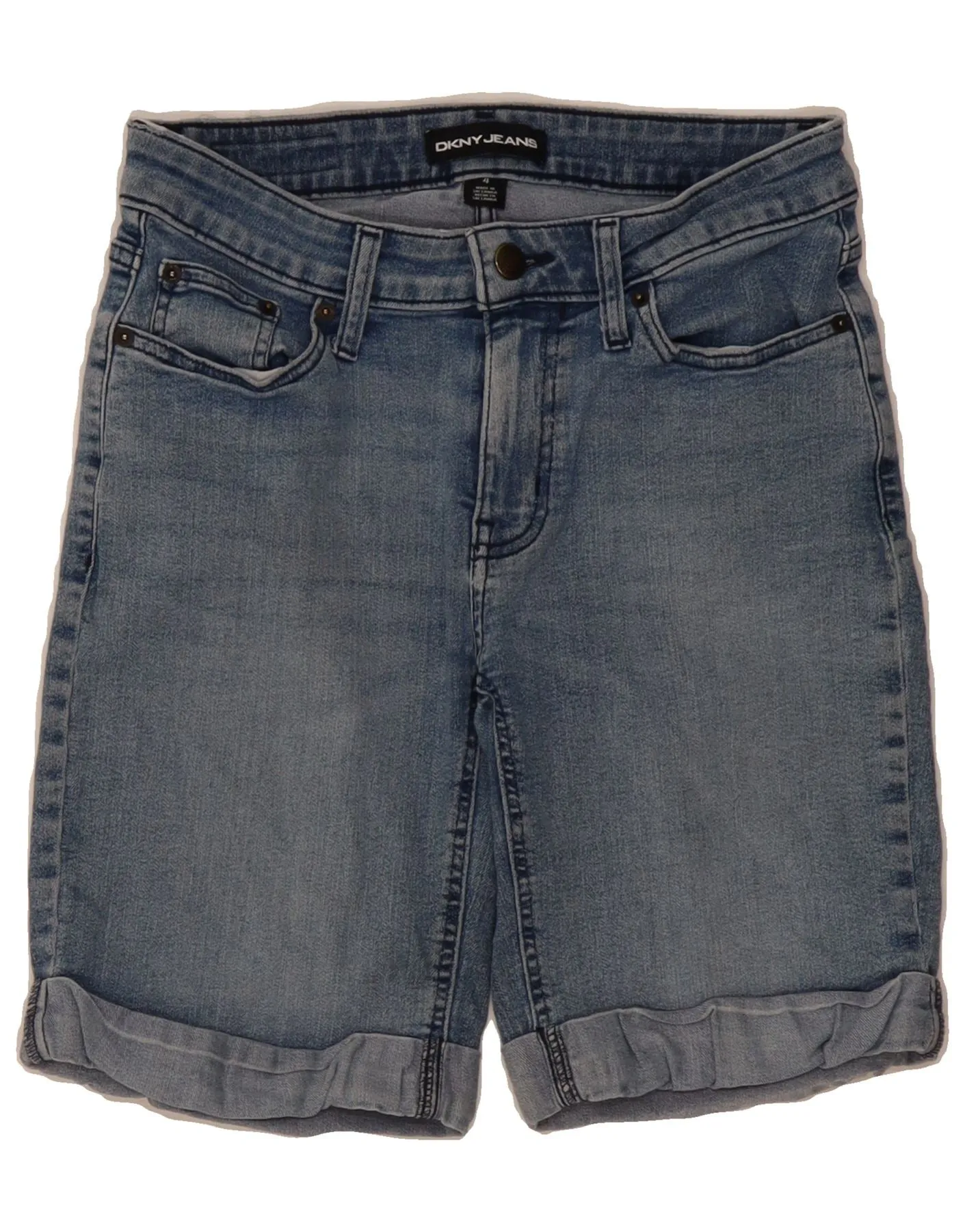 DKNY Womens Denim Shorts US 4 Small W28 Blue Cotton slim fit