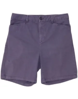 L.L.BEAN Womens Casual Shorts US 10 Large W32  Navy Blue Cotton Low Bulk Waistband Flexible Movement