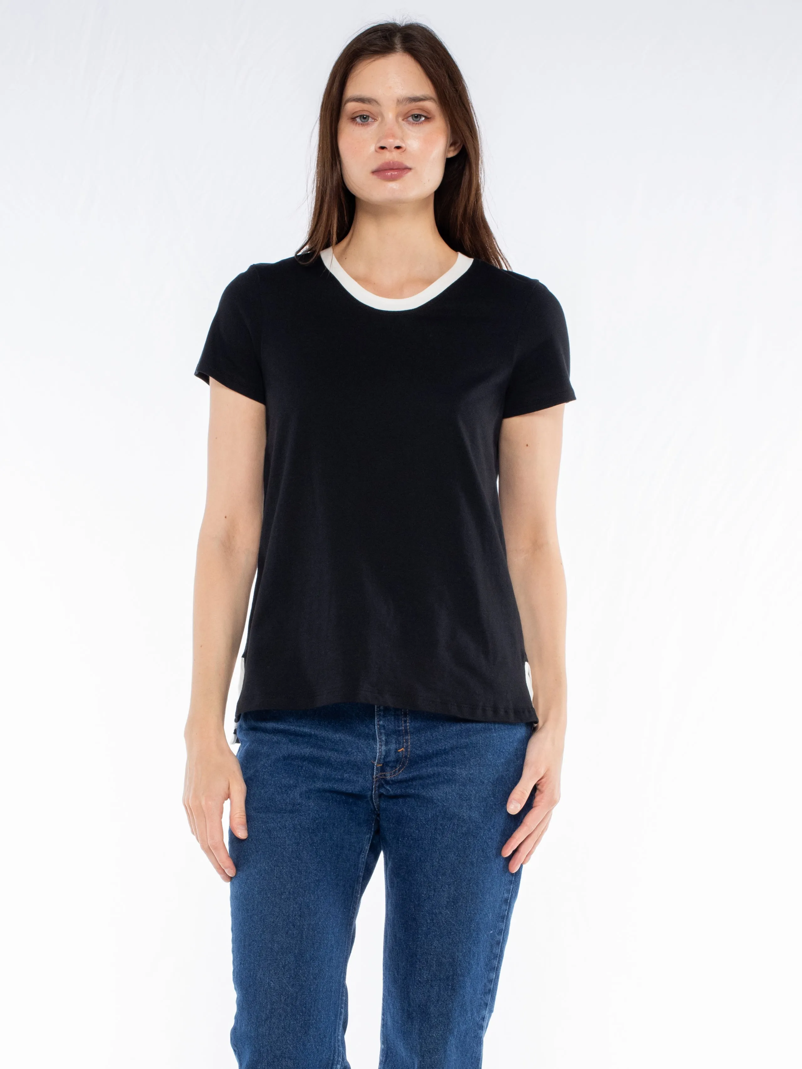 Comfortable clothing Shrunken Ringer Vented Hem