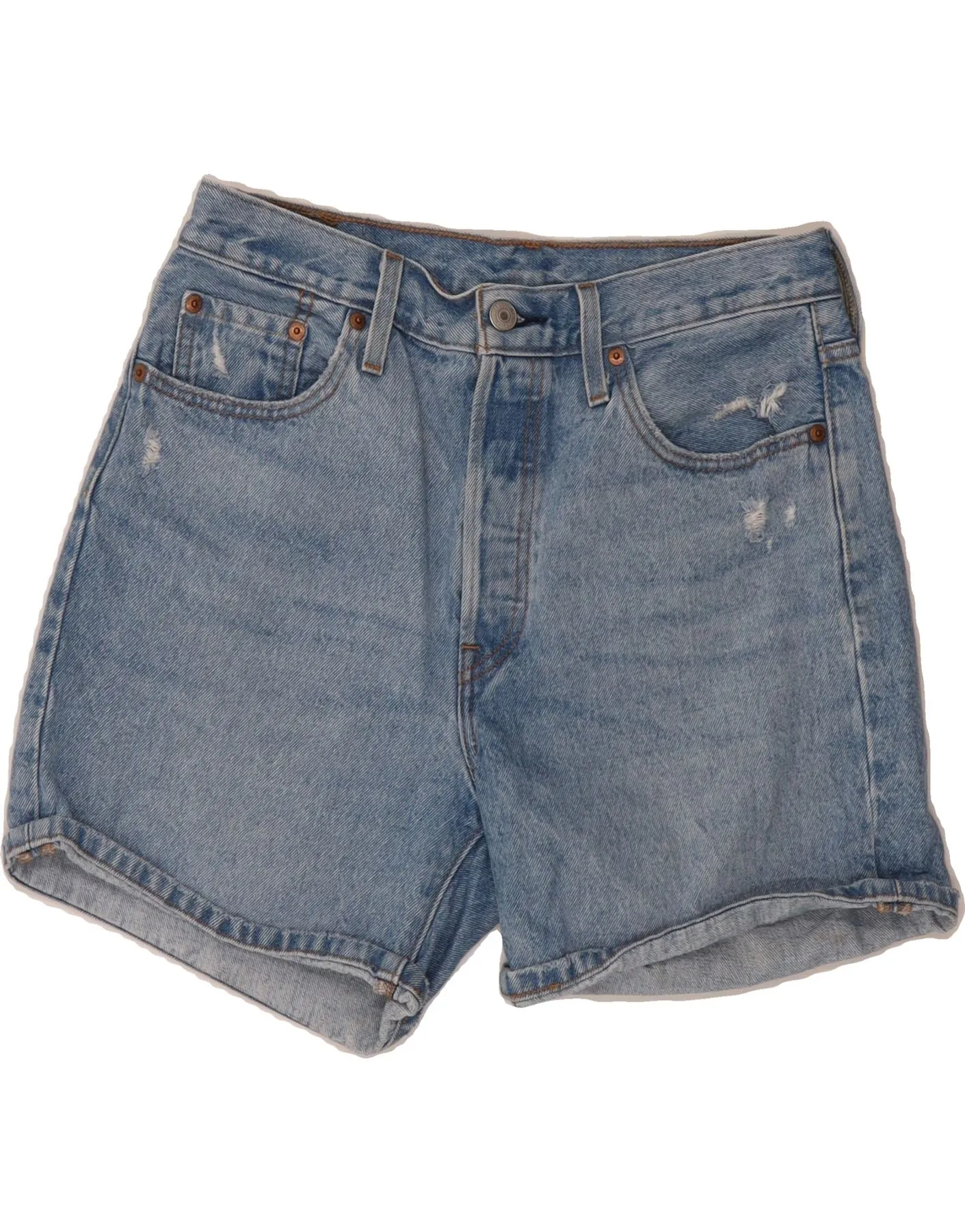 LEVI'S Womens 501 Distressed Denim Shorts W29 Medium  Blue Cotton martial arts gear