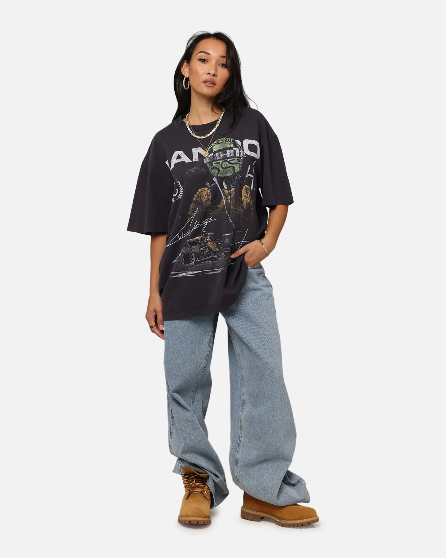 Collared Mitchell & Ness X Mclaren Lando Norris Victory T-Shirt Faded Black