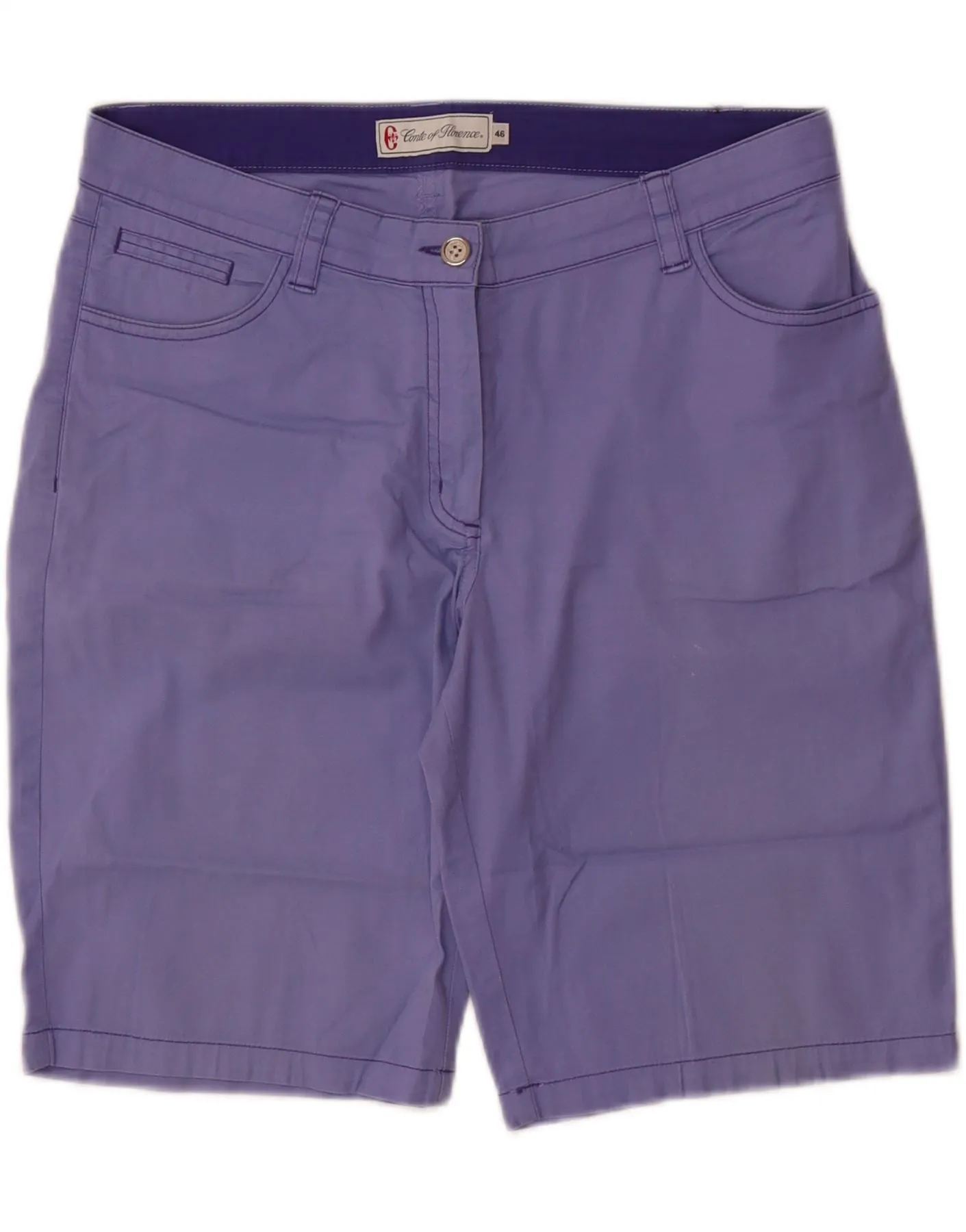 CONTE OF FLORENCE Womens Casual Shorts EU 46 XL W34 Purple Cotton Relaxed fit style Lounge Wear