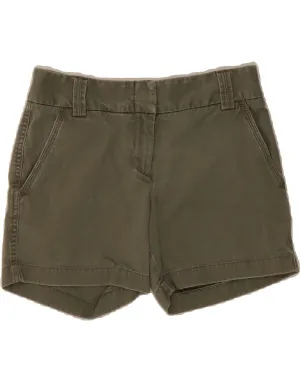 J. CREW Womens Petite Classic Fit Chino Shorts US 0 XS W26 Khaki Cotton laid-back style