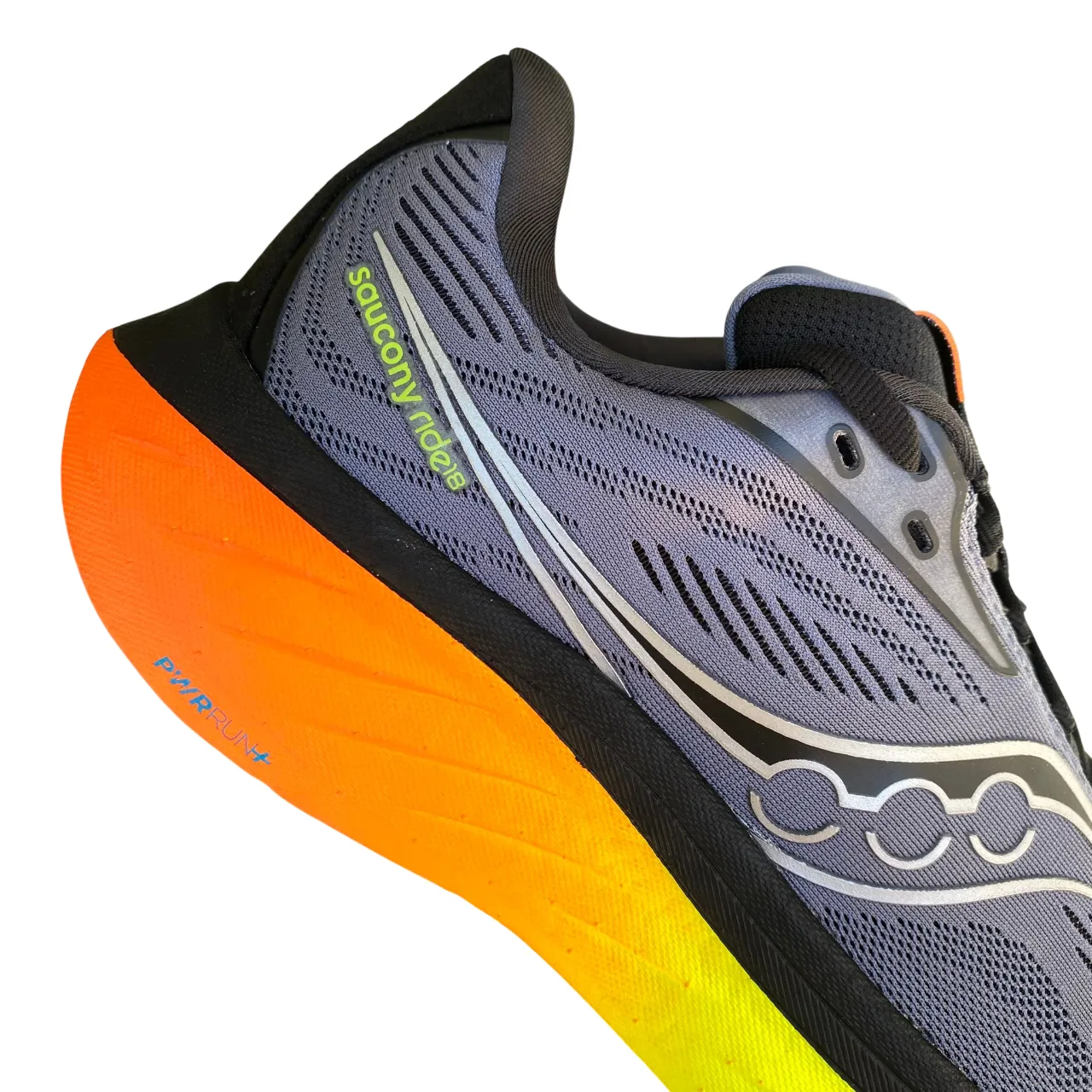 intermediate shoes Airflow Optimization Saucony Ride 18 S21000-99 Scarpe Running Uomo Grigio-Gialo