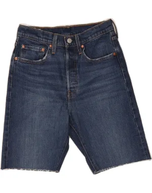 Adjustable Waist LEVI'S Womens Bermuda Denim Shorts W26 Small  Blue Cotton