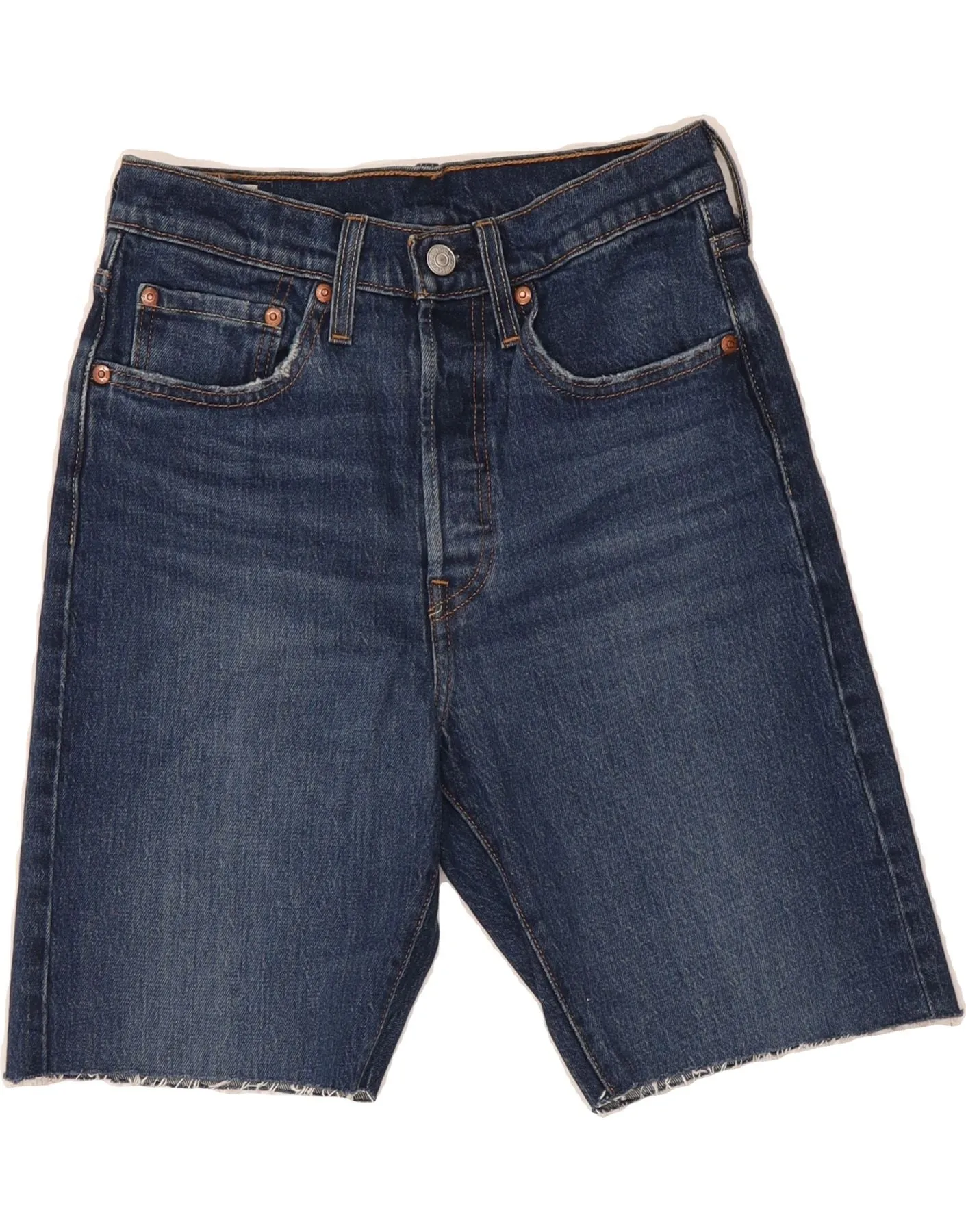 Adjustable Waist LEVI'S Womens Bermuda Denim Shorts W26 Small  Blue Cotton