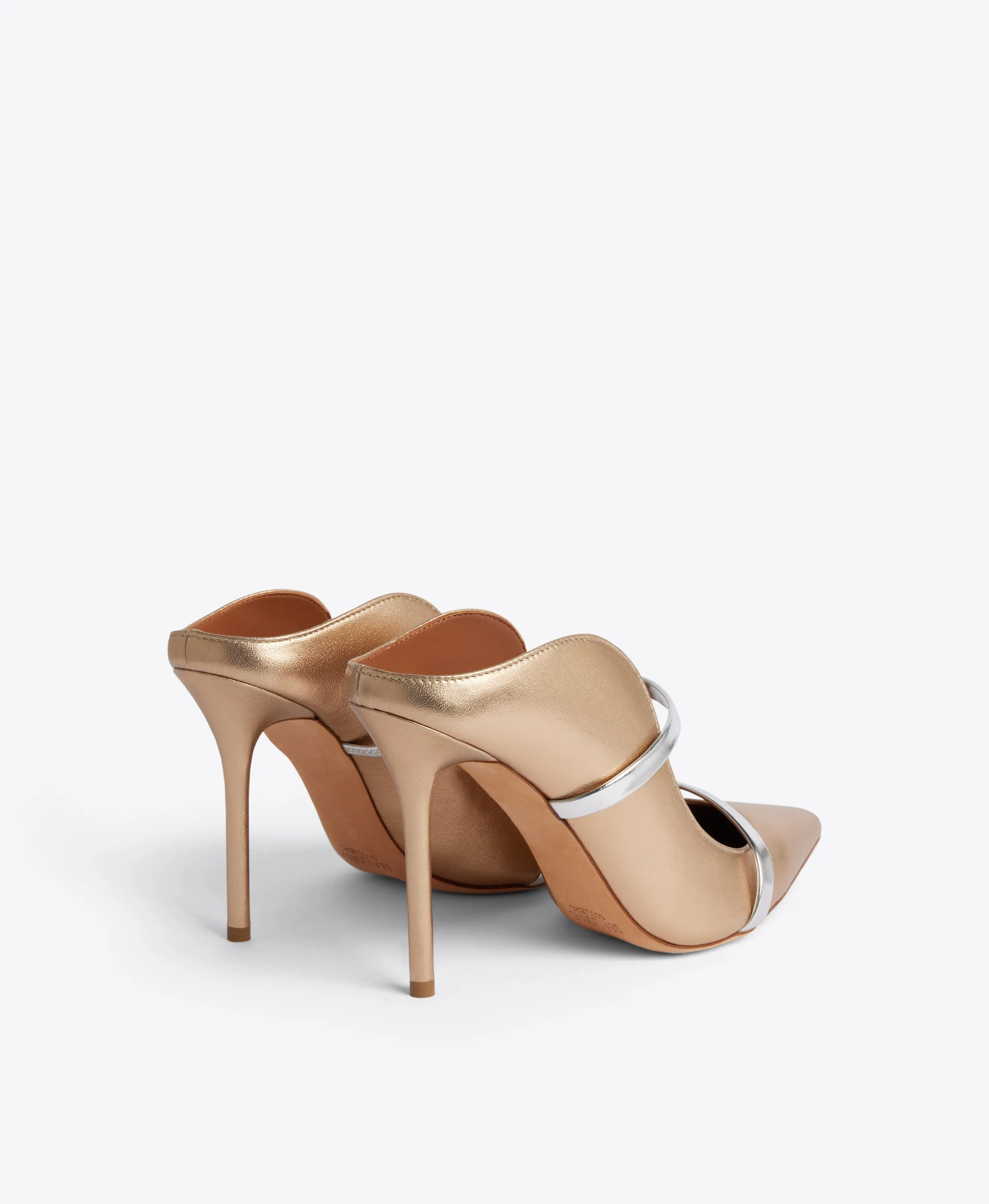 Fresh Detail Maureen 100 Gold & Silver Leather Mules